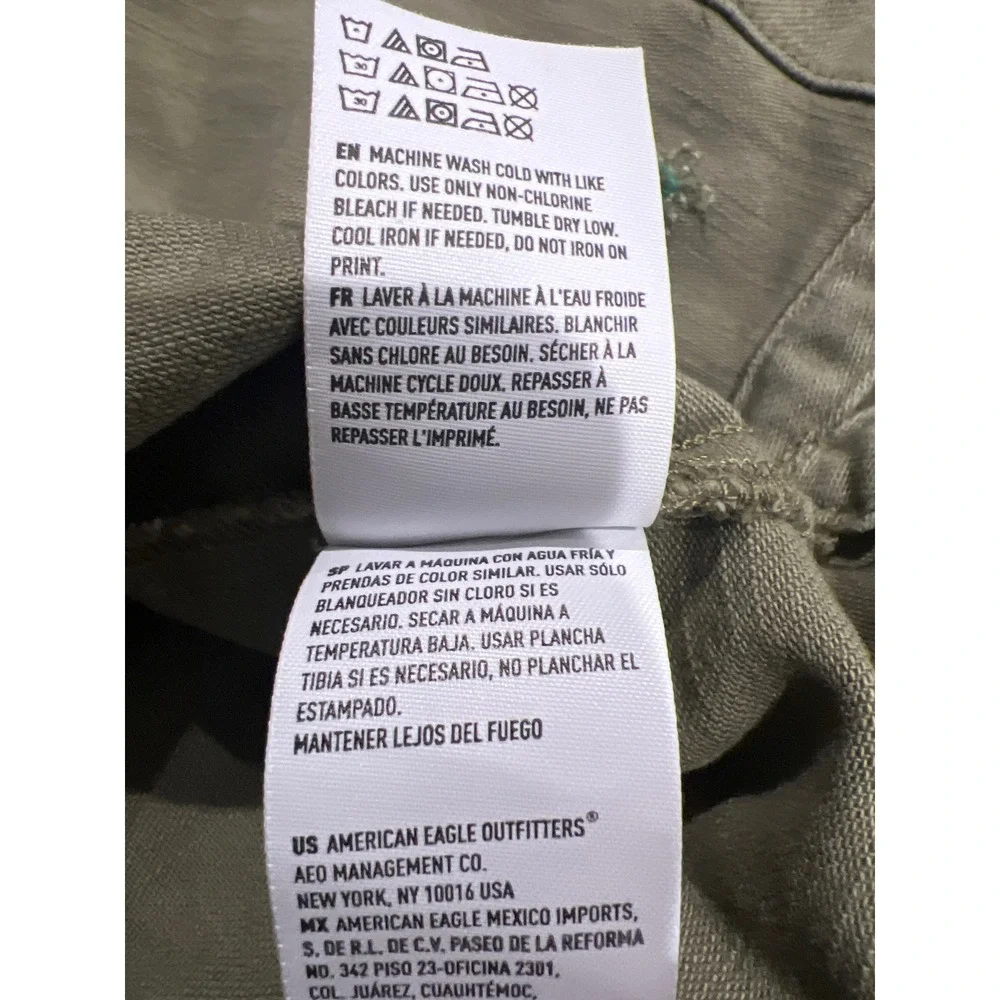 American Eagle Outfitters Olive Green Daisy Embroidered Utility Jacket Womens XS - Picture 6 of 8